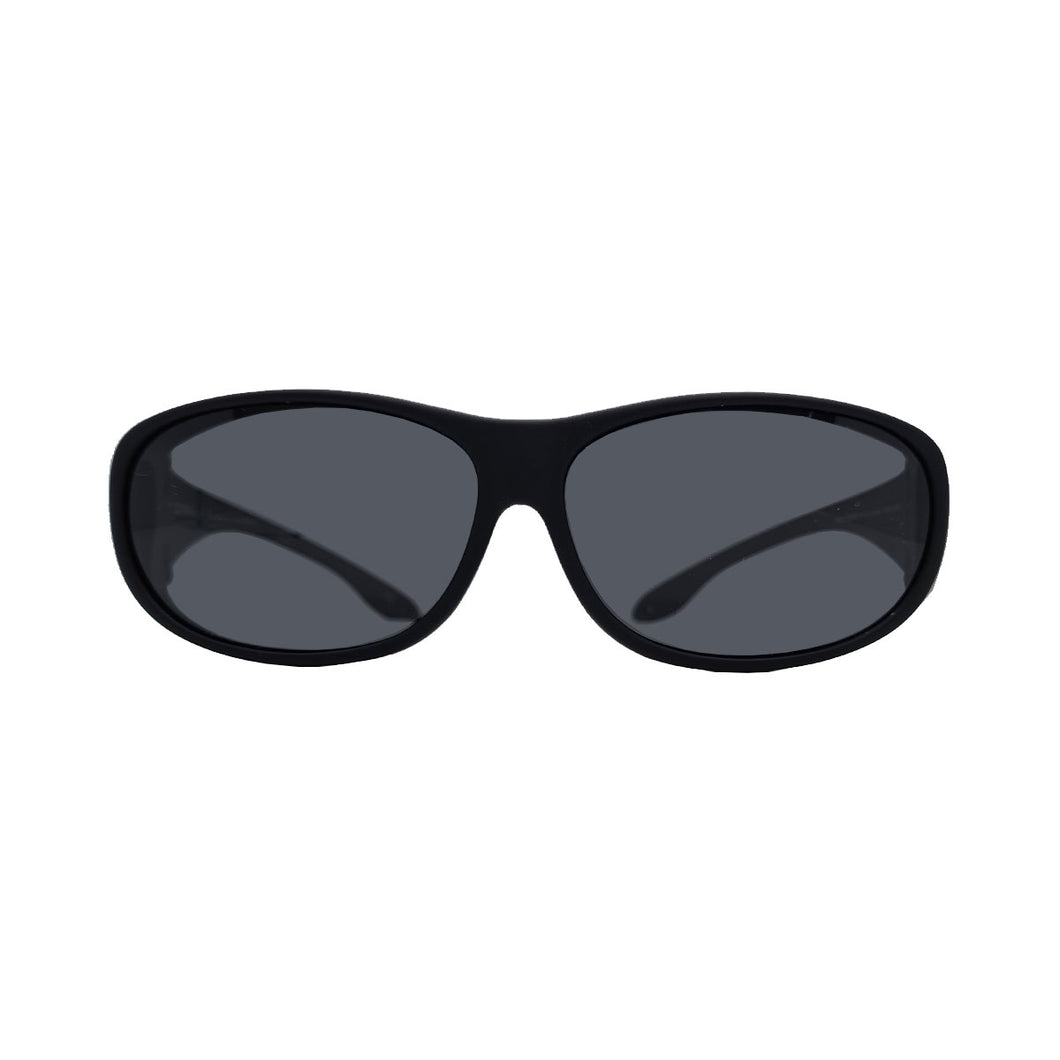 MATT BLACK POLARIZED COVER SUN GLASSES POLARIZED GREY